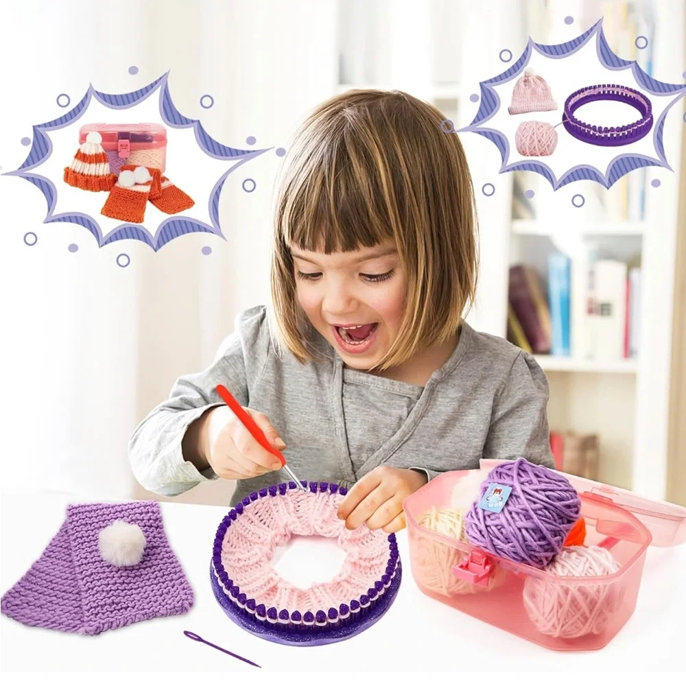 QXHOL  Knit Hat Scarf Knitting Loom Kit - DIY Craft Kit for Beginner new in box
